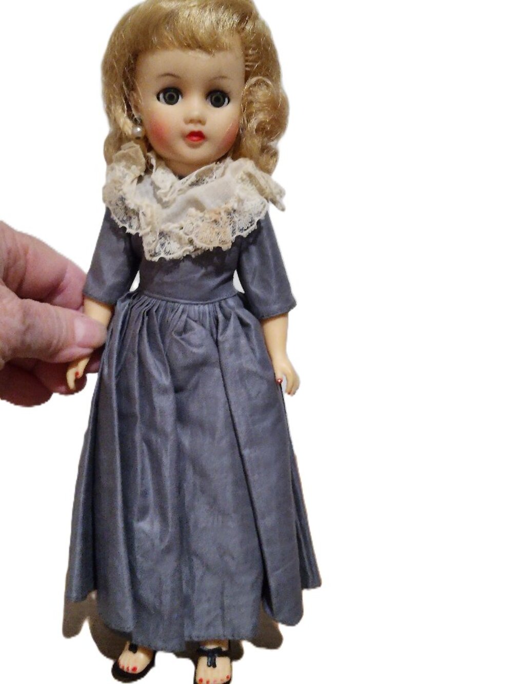 Vintage Nancy Ann doll with vintage cloths on